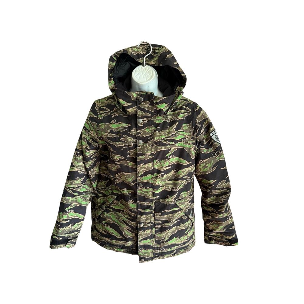 Burton Winter Snow Ski Snowboarding Kids Camo Puffer Jacket XL 16